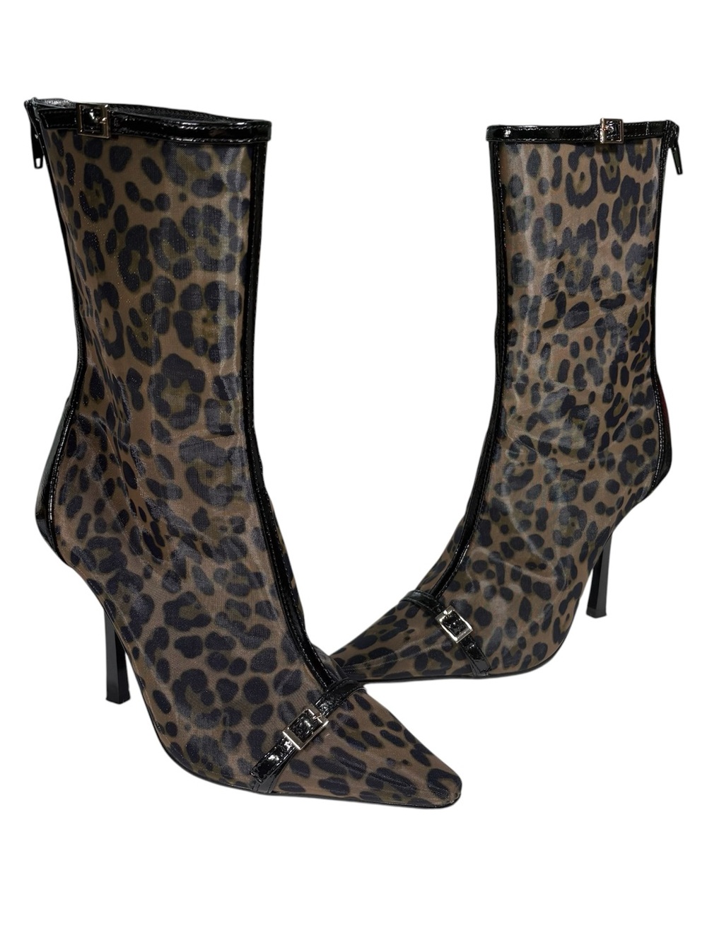 Steve Madden Ashlin Buckled Mesh Dress Booties Size 6